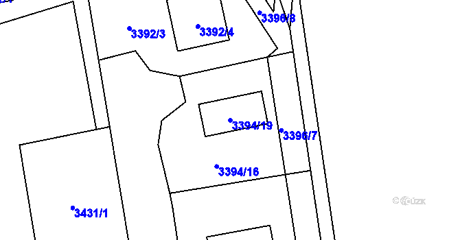 Parcela st. 3394/19 v KÚ Petřvald u Karviné, Katastrální mapa