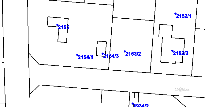 Parcela st. 2154/3 v KÚ Petřvald u Karviné, Katastrální mapa