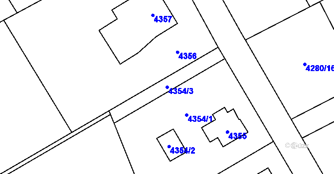 Parcela st. 4354/3 v KÚ Petřvald u Karviné, Katastrální mapa