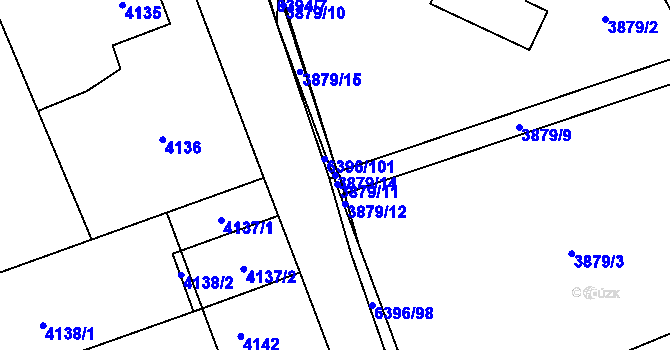 Parcela st. 3879/14 v KÚ Petřvald u Karviné, Katastrální mapa