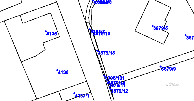 Parcela st. 3879/15 v KÚ Petřvald u Karviné, Katastrální mapa