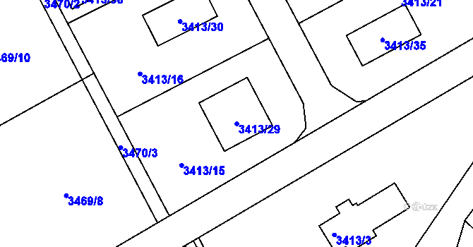 Parcela st. 3413/29 v KÚ Petřvald u Karviné, Katastrální mapa