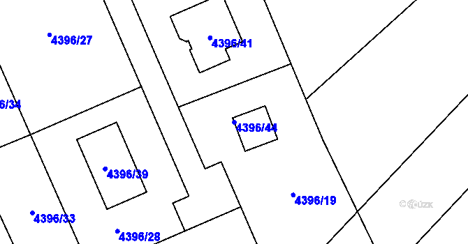 Parcela st. 4396/44 v KÚ Petřvald u Karviné, Katastrální mapa