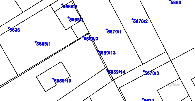 Parcela st. 5659/13 v KÚ Petřvald u Karviné, Katastrální mapa