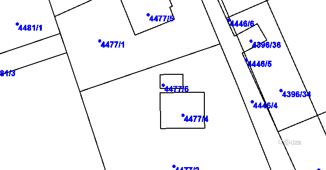 Parcela st. 4477/6 v KÚ Petřvald u Karviné, Katastrální mapa