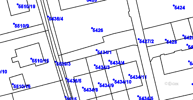 Parcela st. 5434/1 v KÚ Petřvald u Karviné, Katastrální mapa