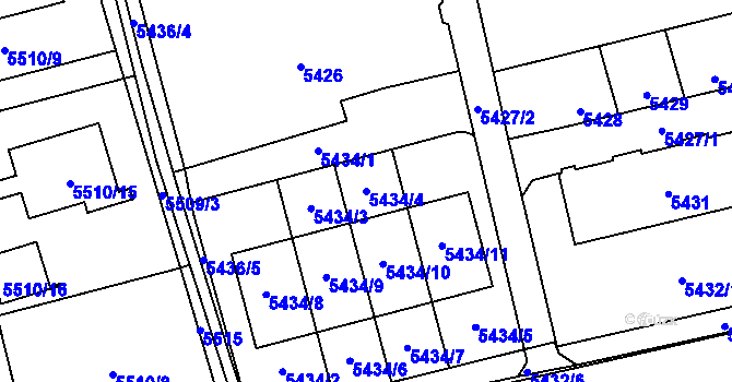Parcela st. 5434/4 v KÚ Petřvald u Karviné, Katastrální mapa