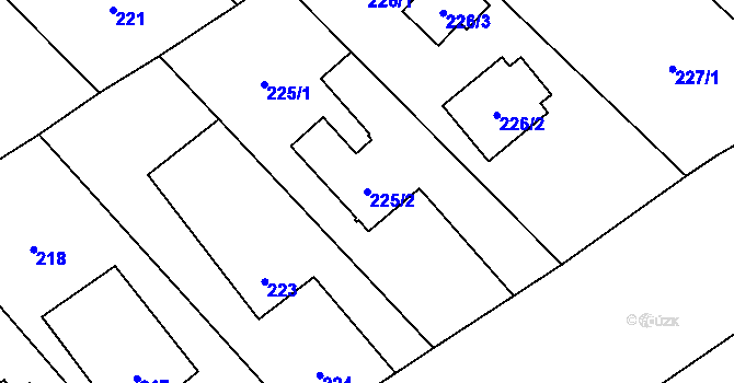 Parcela st. 225/2 v KÚ Petřvald u Karviné, Katastrální mapa