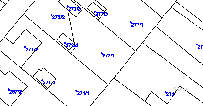 Parcela st. 272/1 v KÚ Petřvald u Karviné, Katastrální mapa