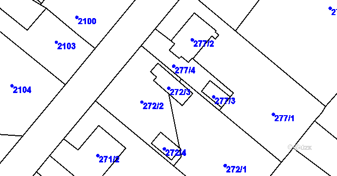 Parcela st. 272/3 v KÚ Petřvald u Karviné, Katastrální mapa