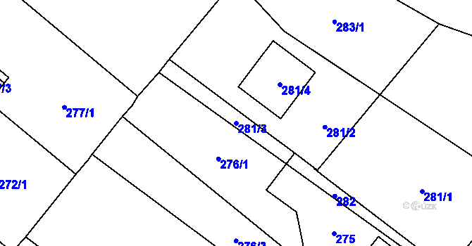 Parcela st. 281/3 v KÚ Petřvald u Karviné, Katastrální mapa