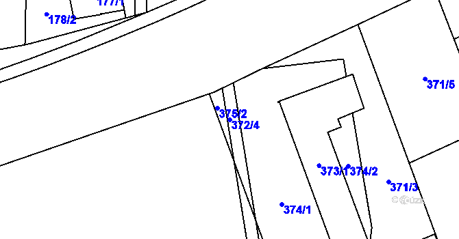 Parcela st. 372/4 v KÚ Petřvald u Karviné, Katastrální mapa
