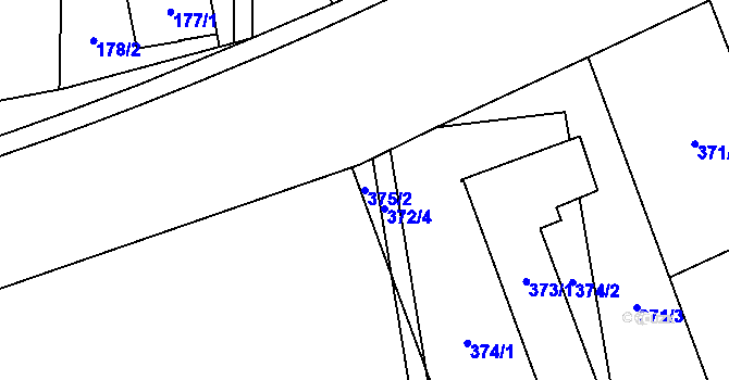 Parcela st. 375/2 v KÚ Petřvald u Karviné, Katastrální mapa