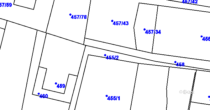 Parcela st. 455/2 v KÚ Petřvald u Karviné, Katastrální mapa
