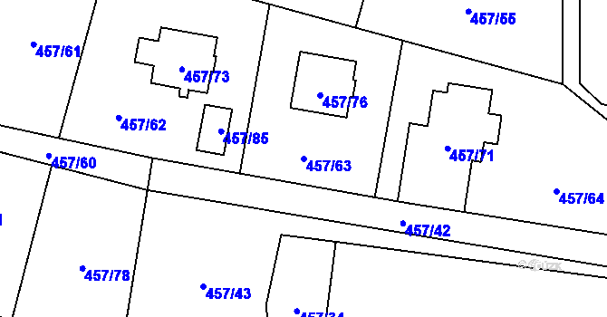 Parcela st. 457/63 v KÚ Petřvald u Karviné, Katastrální mapa