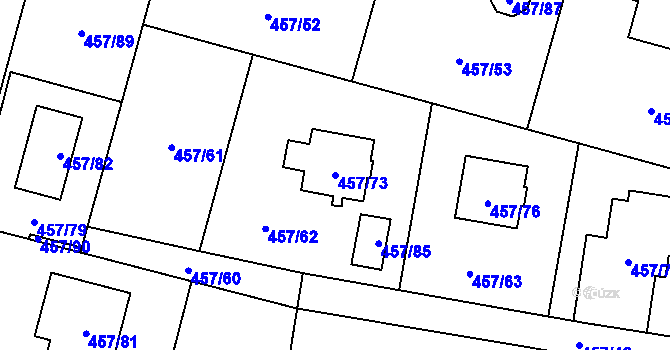 Parcela st. 457/73 v KÚ Petřvald u Karviné, Katastrální mapa