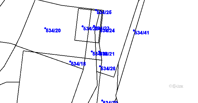 Parcela st. 534/21 v KÚ Petřvald u Karviné, Katastrální mapa