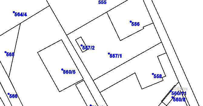 Parcela st. 557 v KÚ Petřvald u Karviné, Katastrální mapa