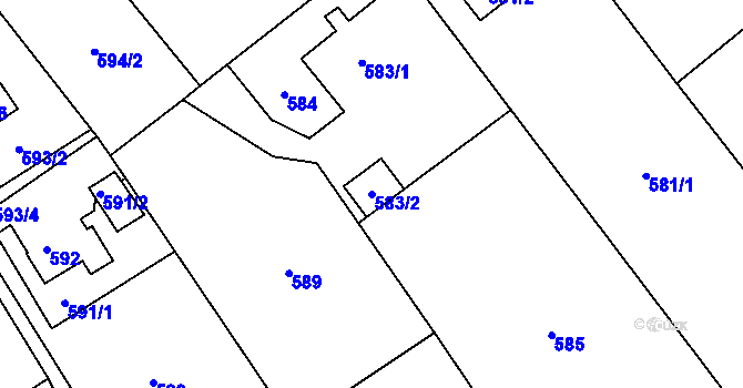 Parcela st. 583/2 v KÚ Petřvald u Karviné, Katastrální mapa