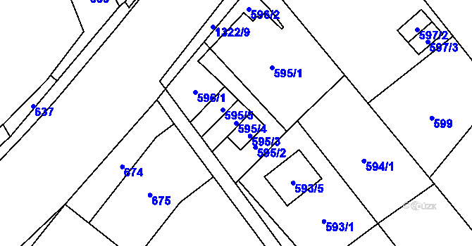 Parcela st. 595/4 v KÚ Petřvald u Karviné, Katastrální mapa