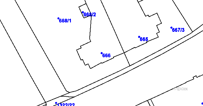 Parcela st. 666 v KÚ Petřvald u Karviné, Katastrální mapa