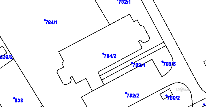 Parcela st. 784/2 v KÚ Petřvald u Karviné, Katastrální mapa