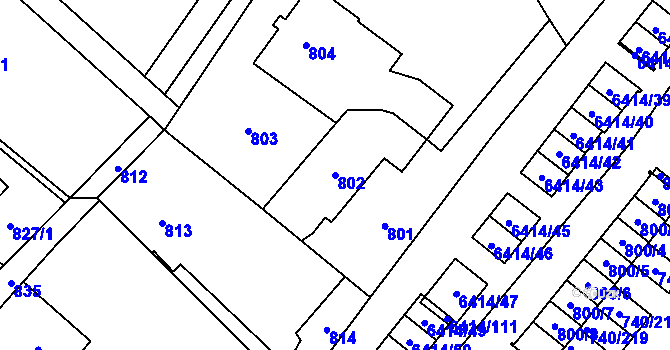 Parcela st. 802 v KÚ Petřvald u Karviné, Katastrální mapa