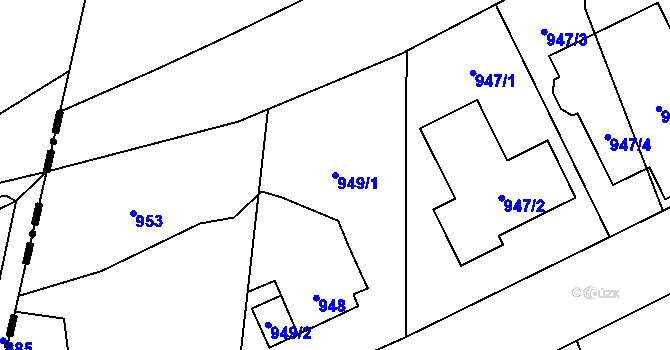 Parcela st. 949/1 v KÚ Petřvald u Karviné, Katastrální mapa