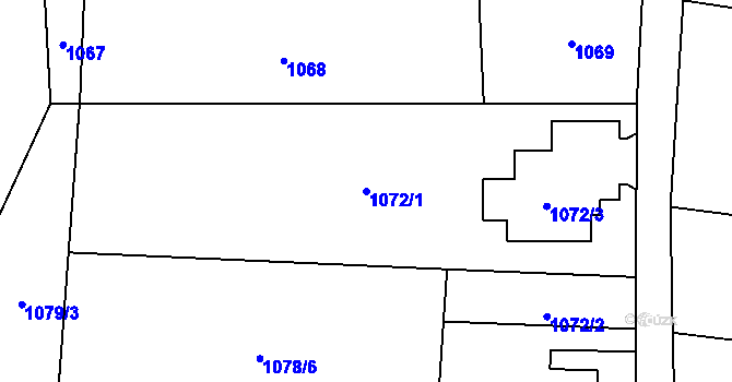 Parcela st. 1072/1 v KÚ Petřvald u Karviné, Katastrální mapa