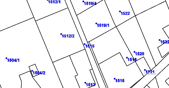 Parcela st. 1515 v KÚ Petřvald u Karviné, Katastrální mapa