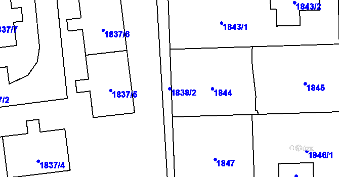 Parcela st. 1838/2 v KÚ Petřvald u Karviné, Katastrální mapa