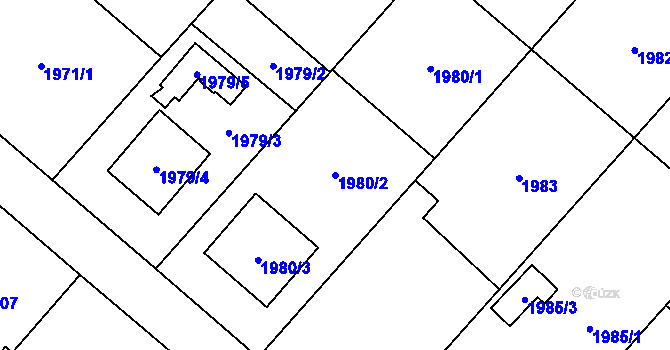 Parcela st. 1980/2 v KÚ Petřvald u Karviné, Katastrální mapa