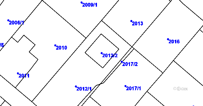 Parcela st. 2012/2 v KÚ Petřvald u Karviné, Katastrální mapa
