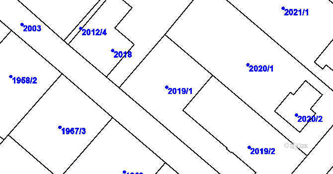 Parcela st. 2019/1 v KÚ Petřvald u Karviné, Katastrální mapa