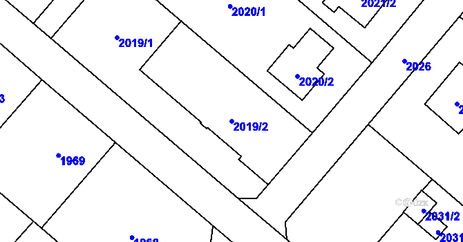 Parcela st. 2019/2 v KÚ Petřvald u Karviné, Katastrální mapa