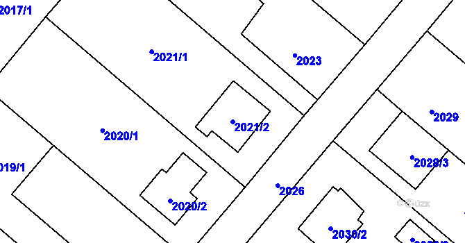 Parcela st. 2021/2 v KÚ Petřvald u Karviné, Katastrální mapa