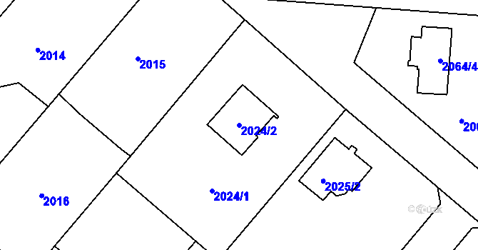 Parcela st. 2024/2 v KÚ Petřvald u Karviné, Katastrální mapa