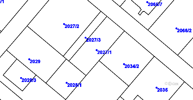 Parcela st. 2027/1 v KÚ Petřvald u Karviné, Katastrální mapa