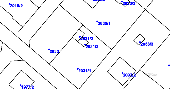 Parcela st. 2031/3 v KÚ Petřvald u Karviné, Katastrální mapa