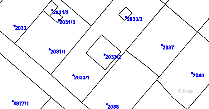 Parcela st. 2033/2 v KÚ Petřvald u Karviné, Katastrální mapa