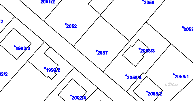 Parcela st. 2057 v KÚ Petřvald u Karviné, Katastrální mapa