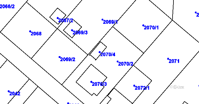 Parcela st. 2070/4 v KÚ Petřvald u Karviné, Katastrální mapa