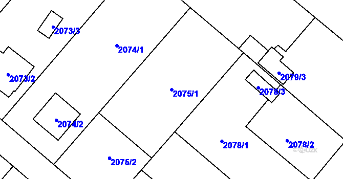 Parcela st. 2075/1 v KÚ Petřvald u Karviné, Katastrální mapa