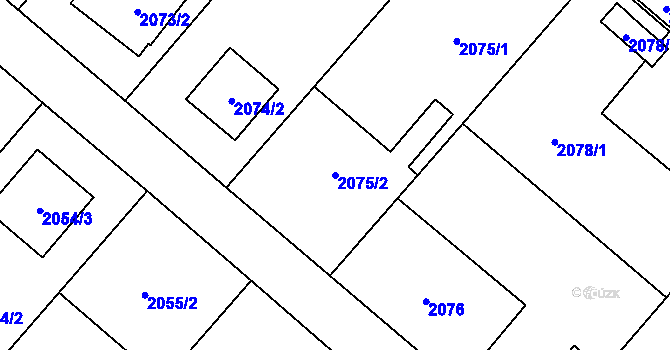 Parcela st. 2075/2 v KÚ Petřvald u Karviné, Katastrální mapa