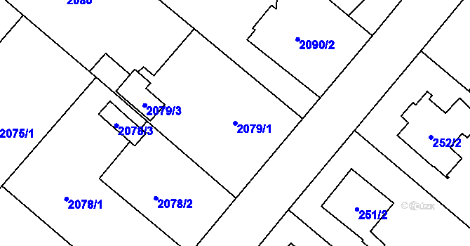 Parcela st. 2079/1 v KÚ Petřvald u Karviné, Katastrální mapa
