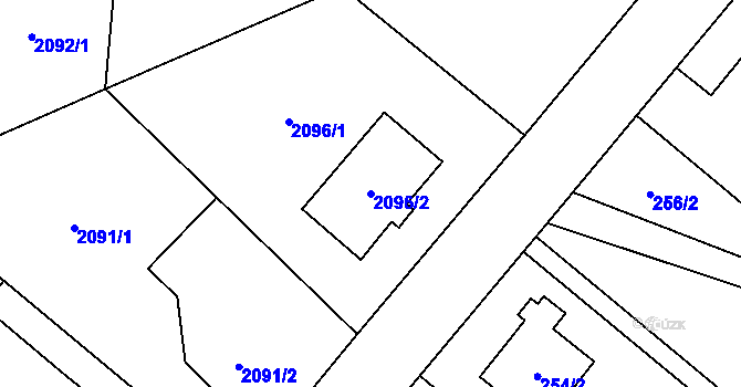 Parcela st. 2096/2 v KÚ Petřvald u Karviné, Katastrální mapa