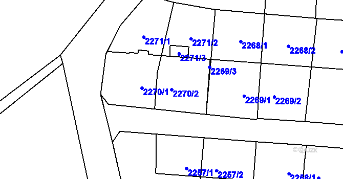 Parcela st. 2270/2 v KÚ Petřvald u Karviné, Katastrální mapa