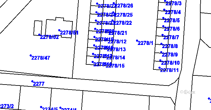 Parcela st. 2278/14 v KÚ Petřvald u Karviné, Katastrální mapa