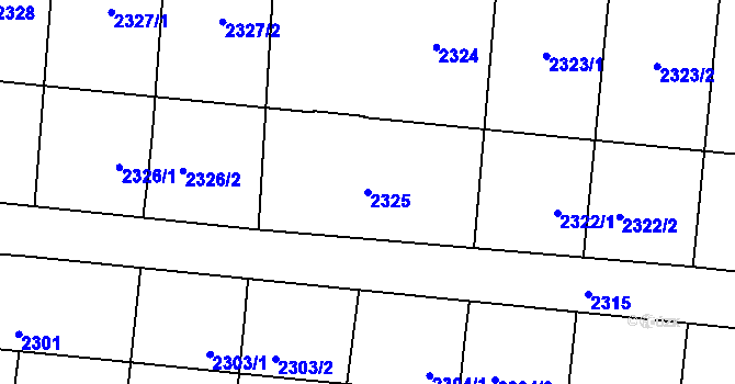 Parcela st. 2325 v KÚ Petřvald u Karviné, Katastrální mapa