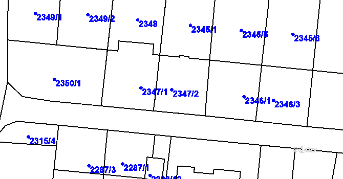 Parcela st. 2347/2 v KÚ Petřvald u Karviné, Katastrální mapa